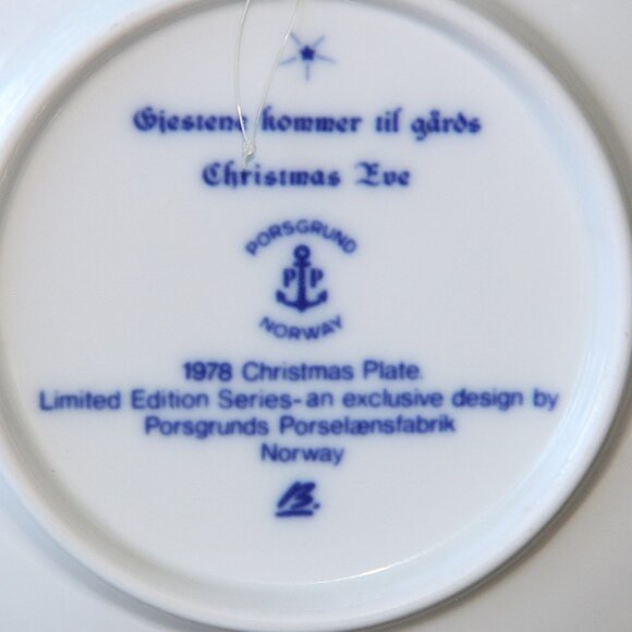 Limited Edition 1978 Porsgrund Norway Porcelain Vintage Christmas Display Plate - Picture 4 of 4